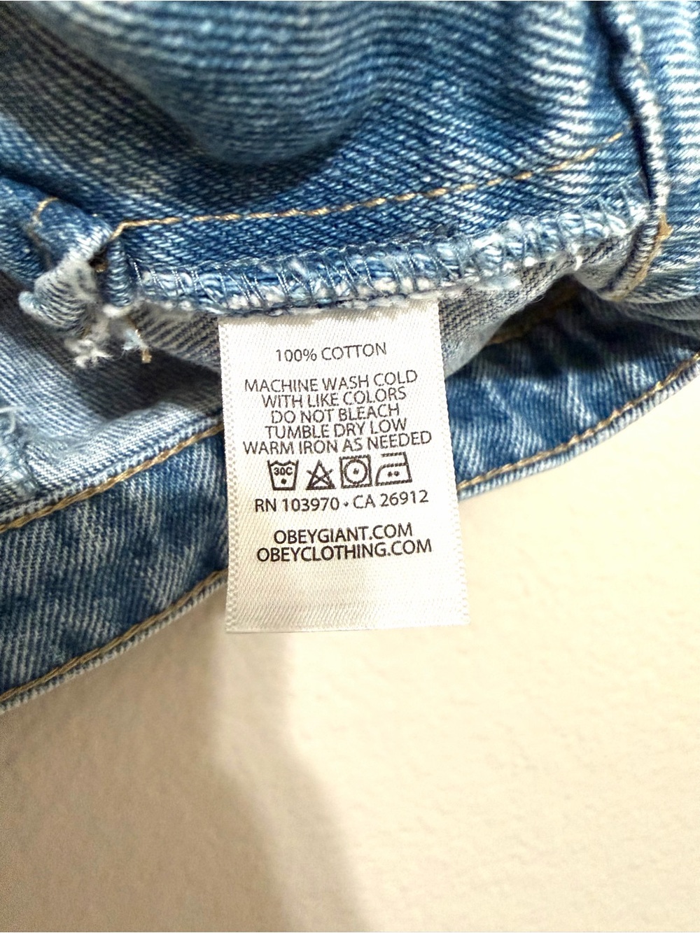 OBEY Cropped Denim Overall Top Size Medium - Picture 6 of 8